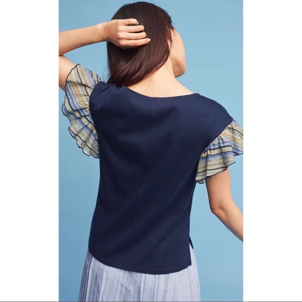 𝅺NWT Anthropologie Ruffled Top - Picture 5 of 6
